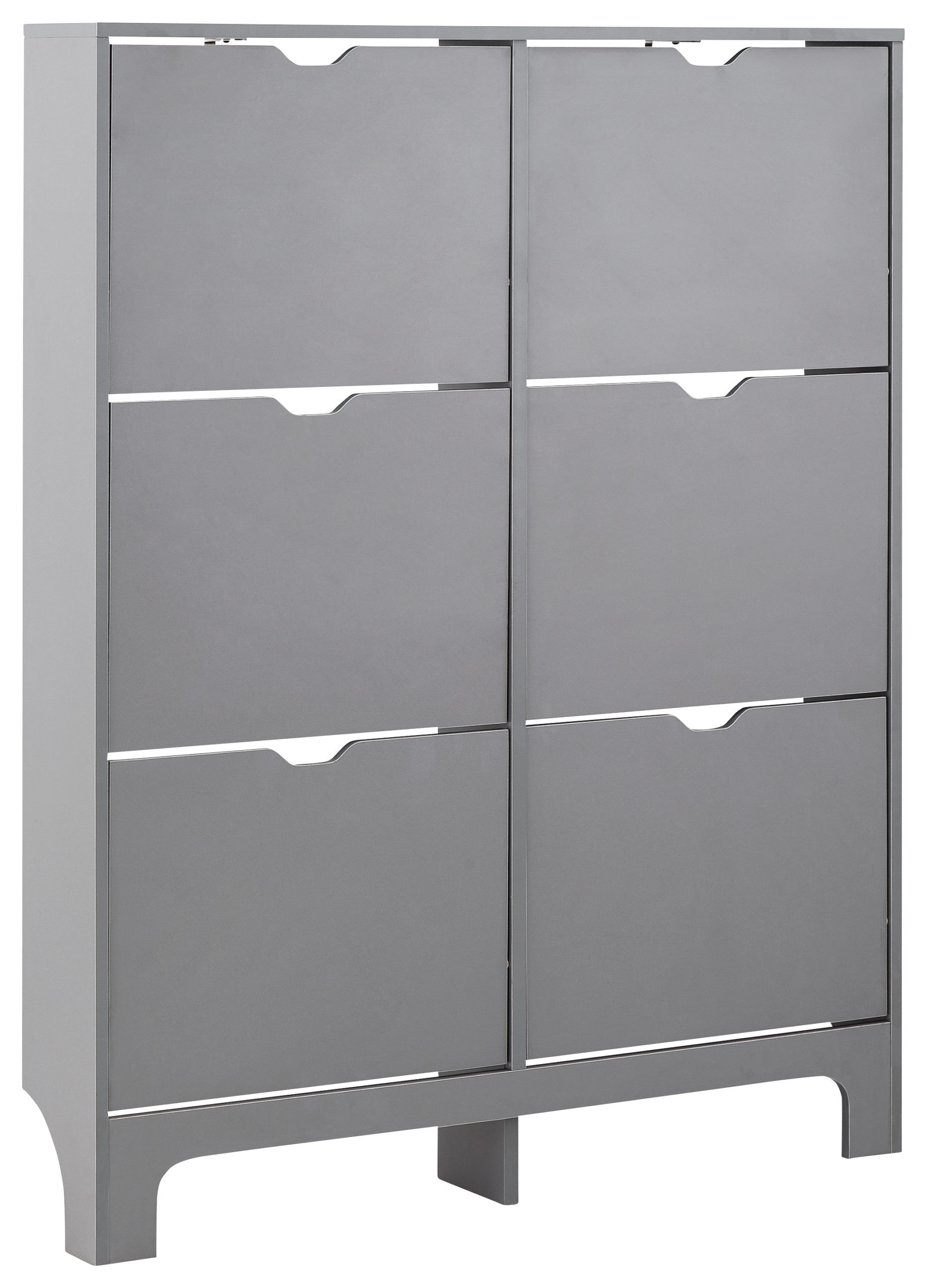 Deluxe Storage & Seating Narrow 6 Drawer Shoe Cabinet   Grey   Self Assembly