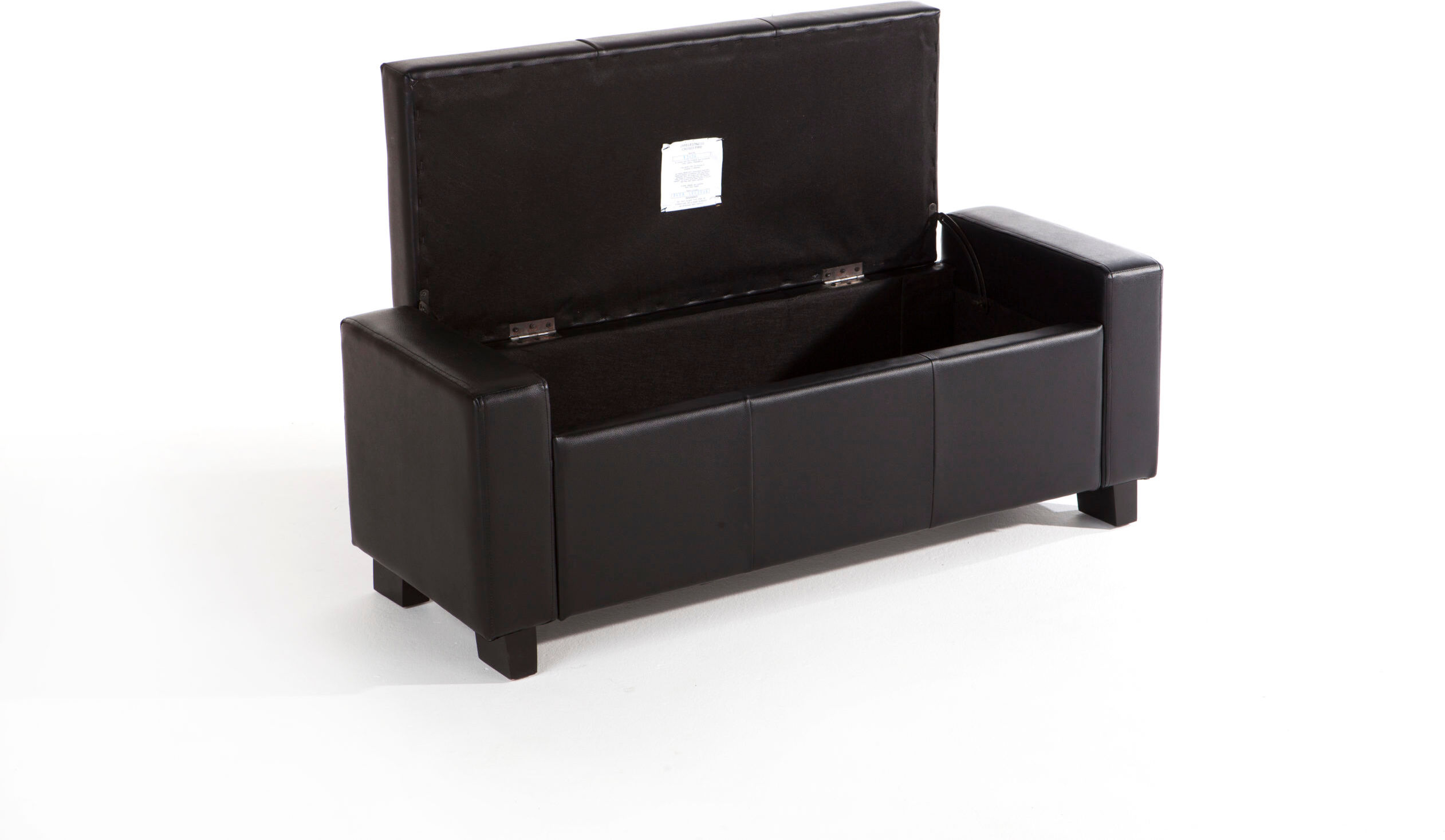 Deluxe Storage & Seating Roma Ottoman Bench   Black  PU   Self Assembly