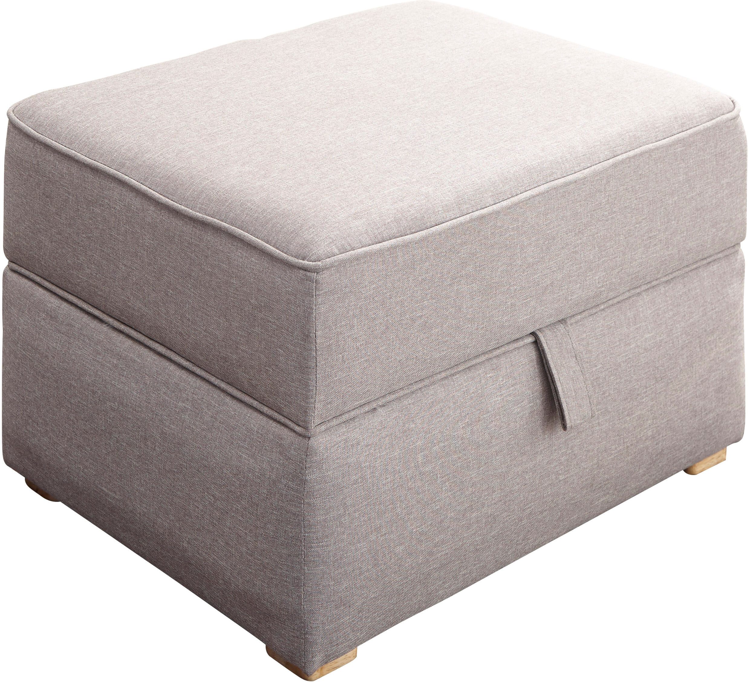 Deluxe Storage & Seating Kaluga Square Storage Footstool   Light Grey Hopsack   Self Assembly