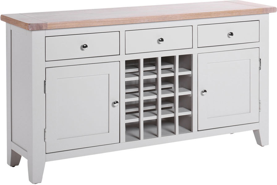 Cove Bay Light Grey Sideboard with Wine Rack