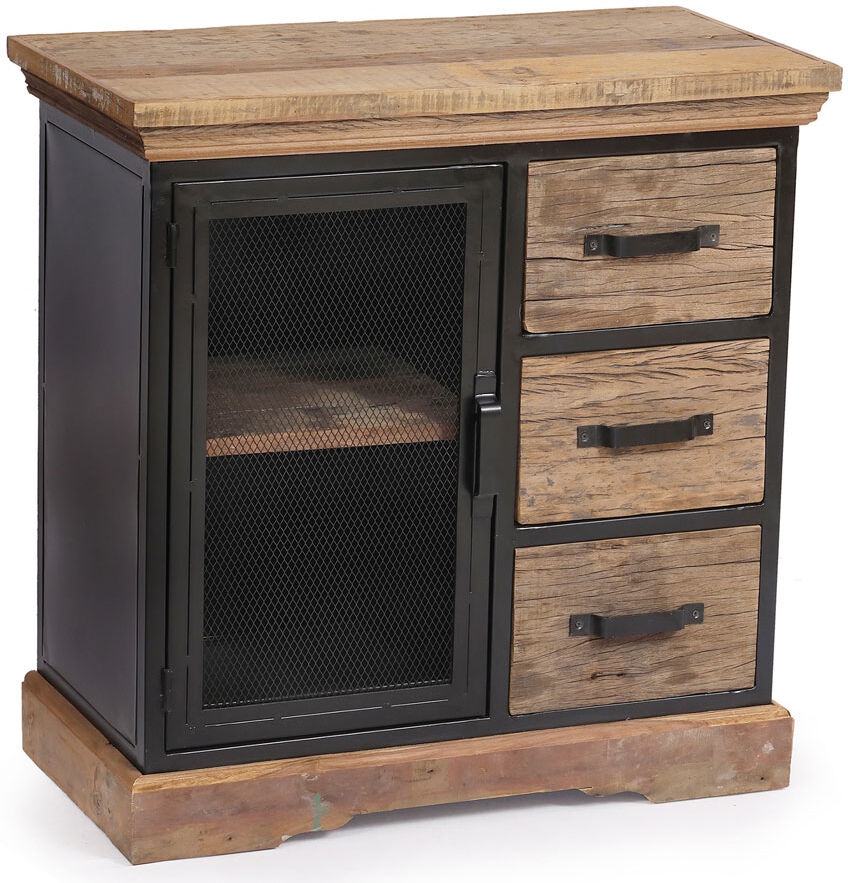 Hartwell Industrial Oak 3 Drawer Sideboard