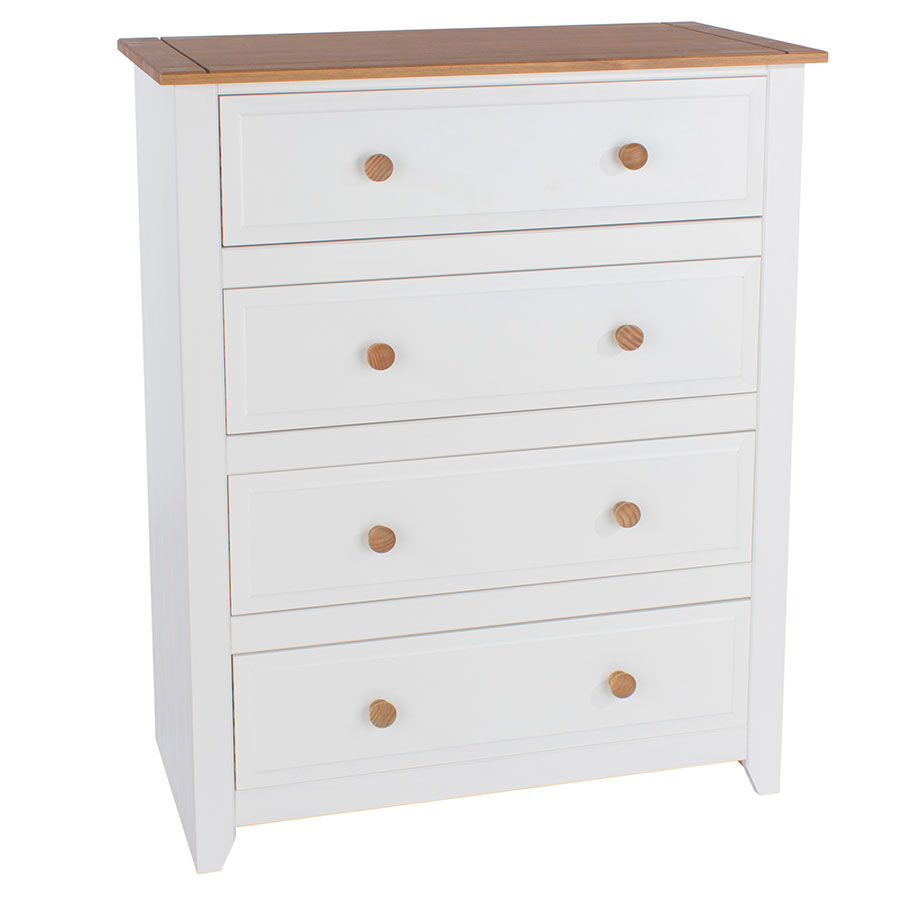 Beauly White 4 Drawer Chest   White   Self Assembly