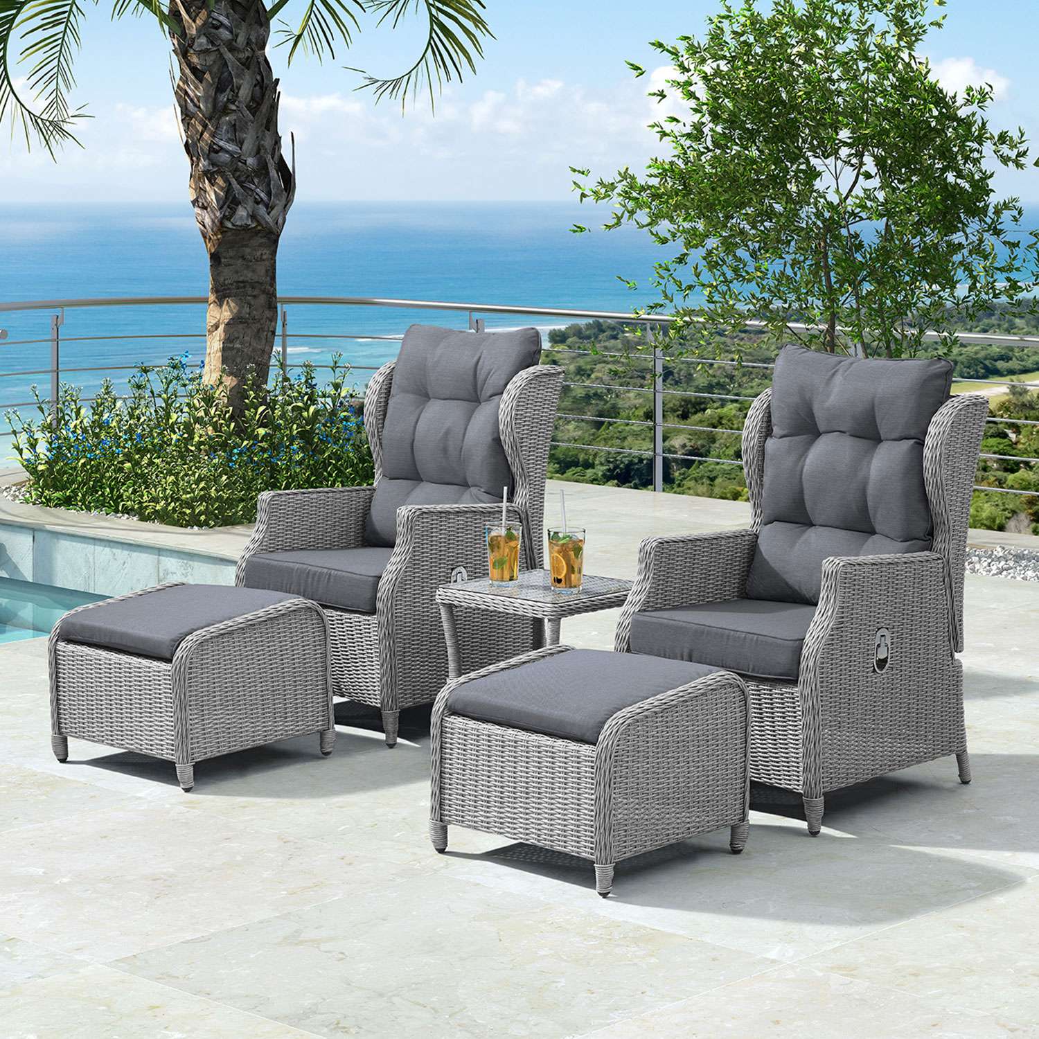 Skylar Lounge Set   White Wash Rattan Skylar Lounge Set   White Wash Rattan