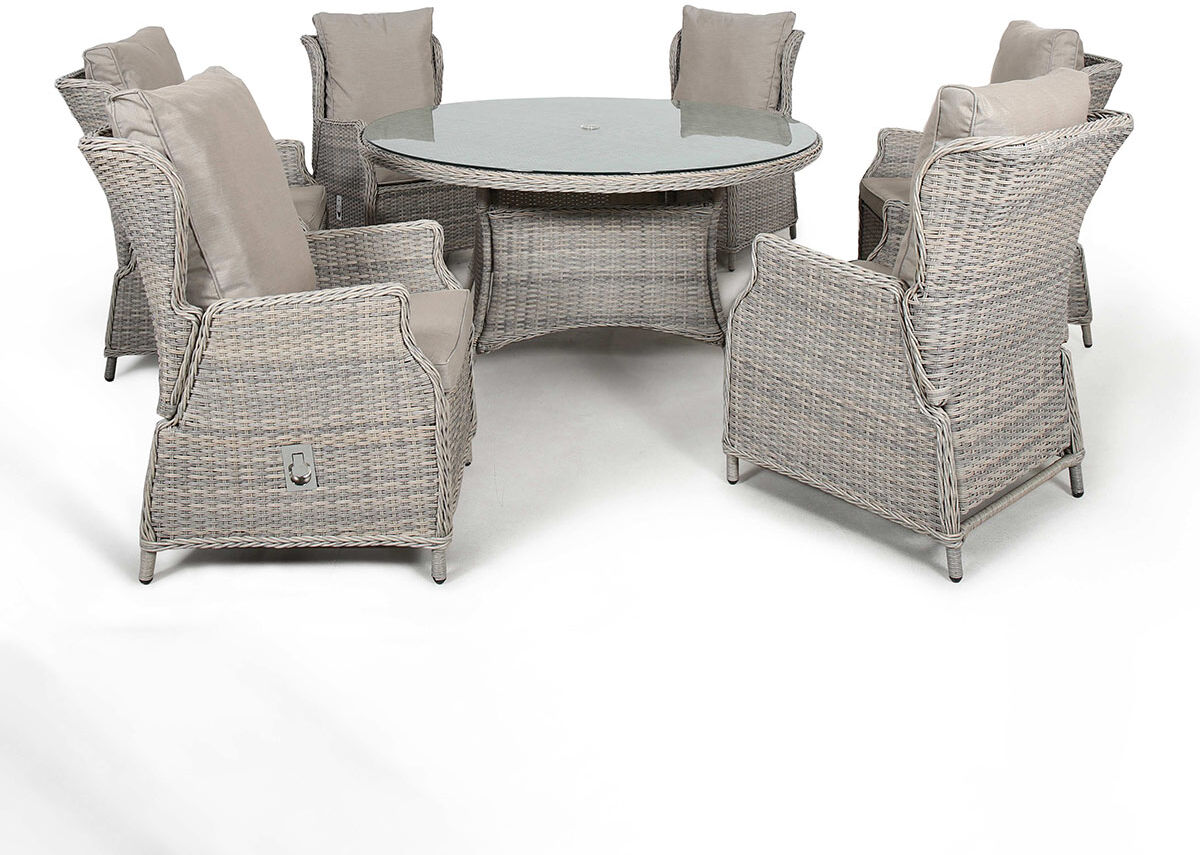 Maze Cotswold Reclining 6 Seat Round Dining Set   Rattan Maze Cotswold Reclining 6 Seat Round Dining Set   Rattan
