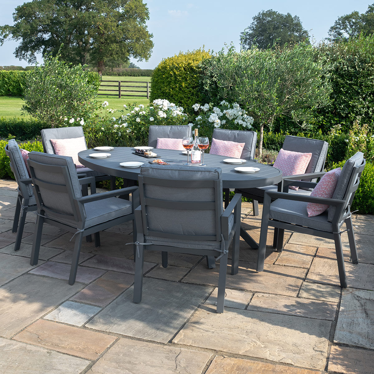 Maze New York 8 Seat Oval Dining Set Maze New York 8 Seat Oval Dining Set