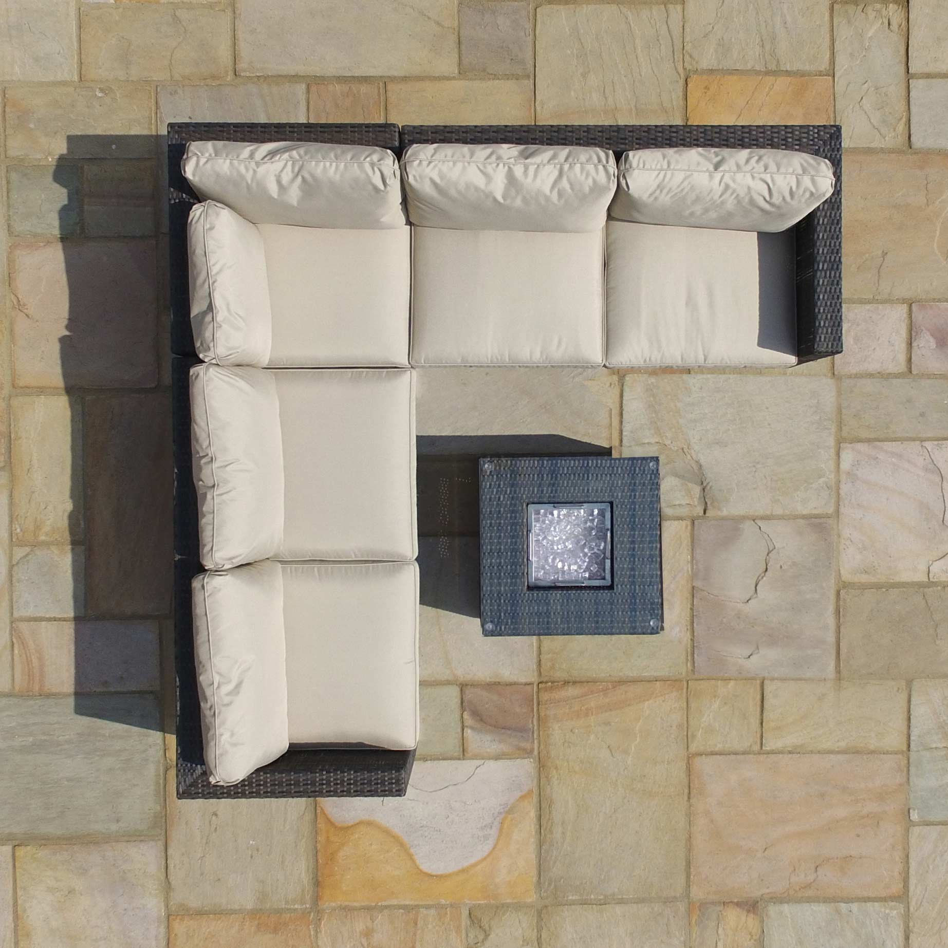 Maze Porto Corner Group with Ice Bucket   Brown Maze Porto Corner Group with Ice Bucket   Brown