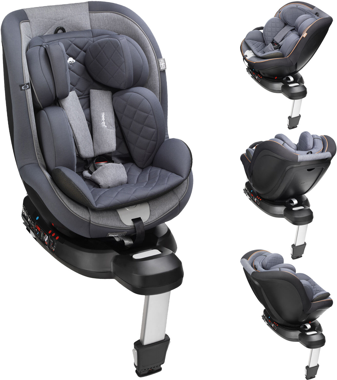 Mee-Go Swirl i-Size Group 0+/1 360 Spin Car Seat - Pebble Grey Mee-Go Swirl i-Size Group 0+/1 360 Spin Car Seat - Pebble Grey