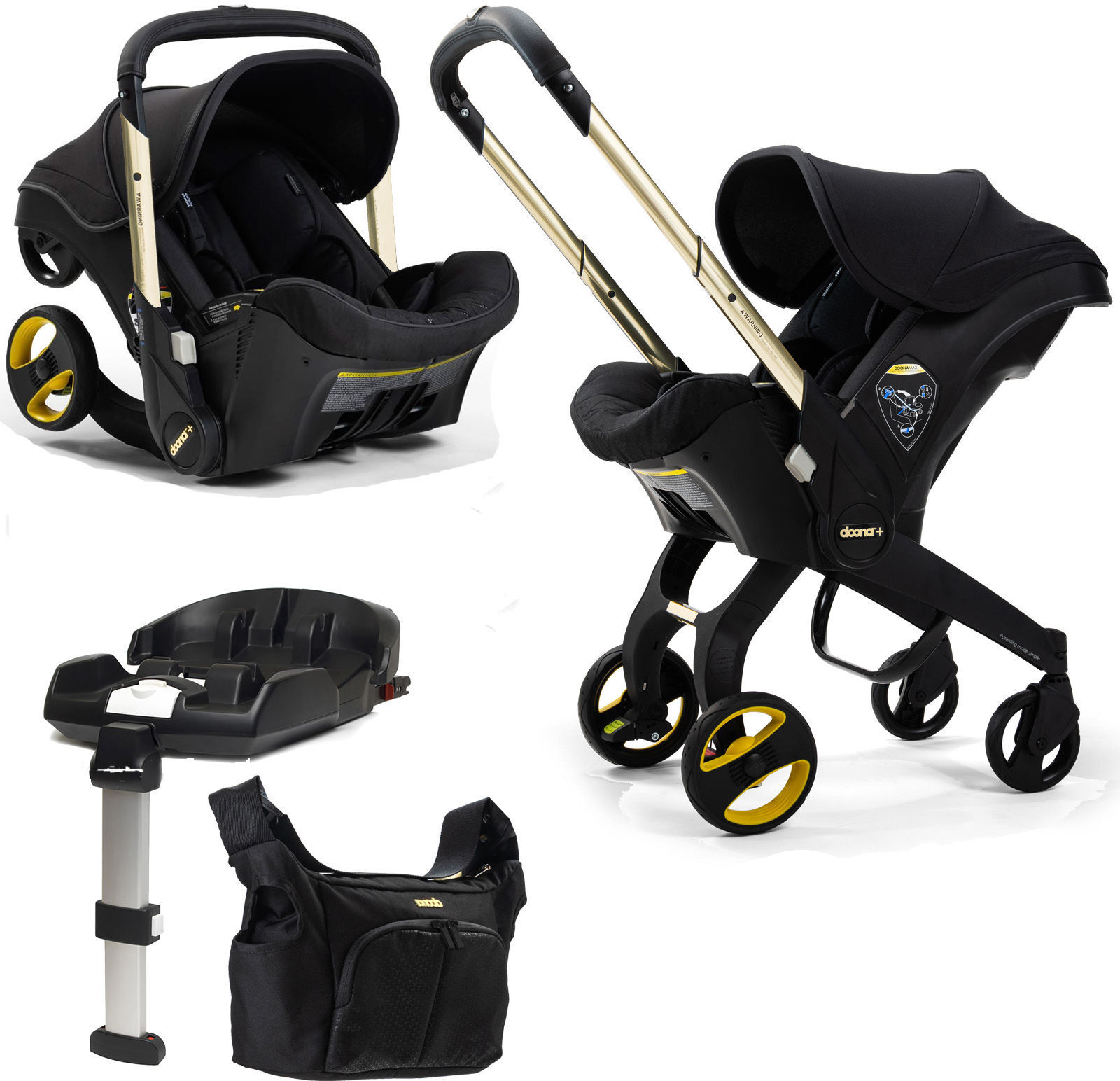 Doona Infant Car Seat / Stroller With ISOFIX Base *Limited Edition* - Black and Gold Doona Infant Car Seat / Stroller With ISOFIX Base *Limited Edition* - Black and Gold
