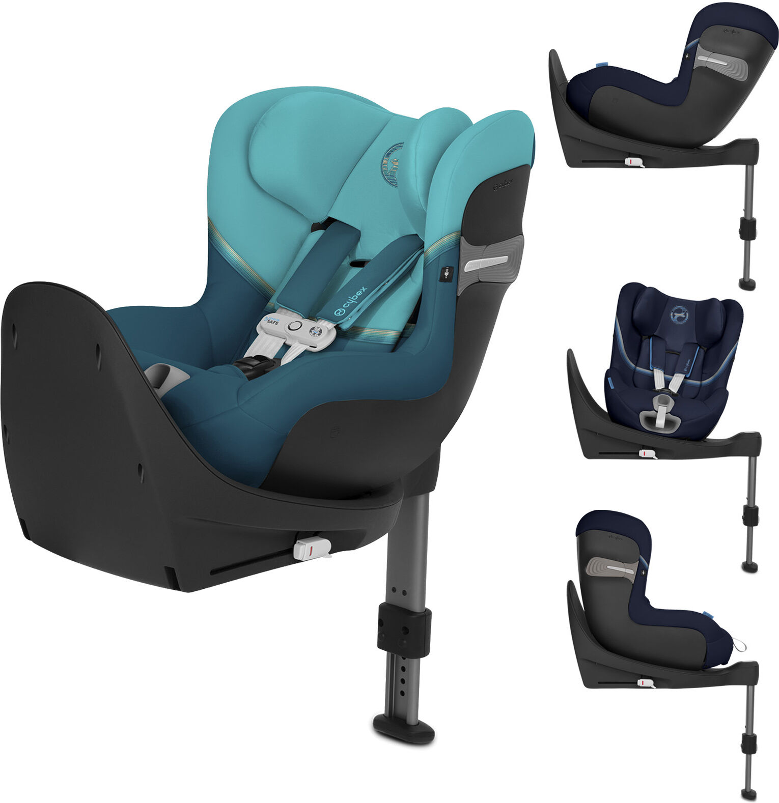 Cybex Sirona S i-Size 360 Spin ISOFIX Car Seat (inc Base) With Sensorsafe - River Blue Cybex Sirona S i-Size 360 Spin ISOFIX Car Seat (inc Base) With Sensorsafe - River Blue