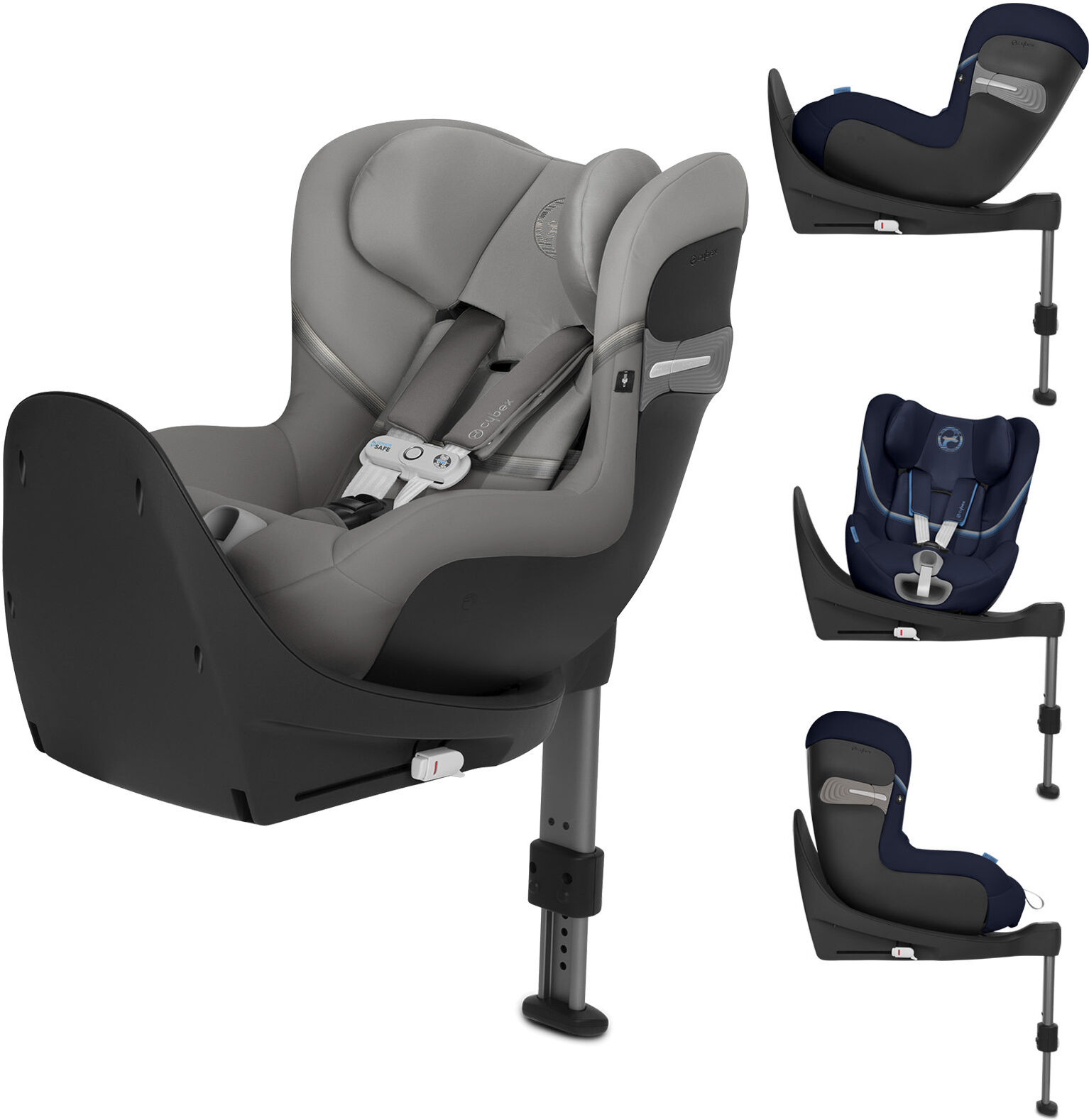 Cybex Sirona S i-Size 360 Spin ISOFIX Car Seat (inc Base) With Sensorsafe - Soho Grey Cybex Sirona S i-Size 360 Spin ISOFIX Car Seat (inc Base) With Sensorsafe - Soho Grey