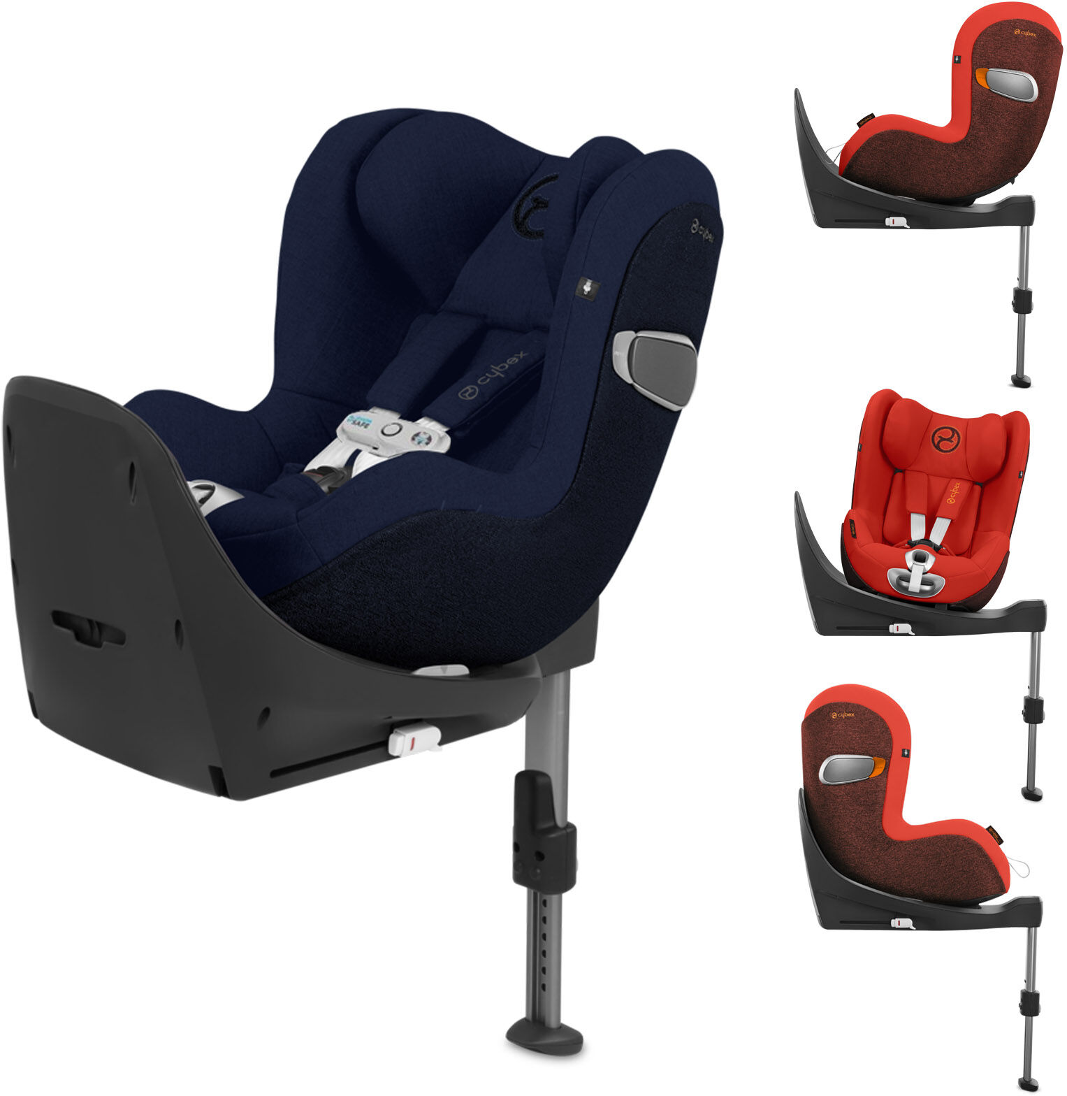 Cybex Sirona Z Platinum i-Size 360 Spin Car Seat With Cybex Base Z Platinum ISOFIX Car Seat Safety Base - Midnight Blue Cybex Sirona Z Platinum i-Size 360 Spin Car Seat With Cybex Base Z Platinum ISOFIX Car Seat Safety Base - Midnight Blue