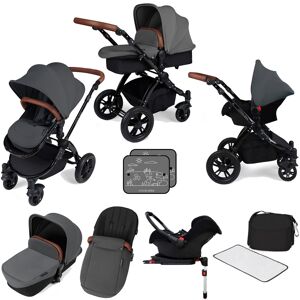 Ickle bubba Stomp V3 Black All In One Travel System & Isofix Base - Graphite Grey