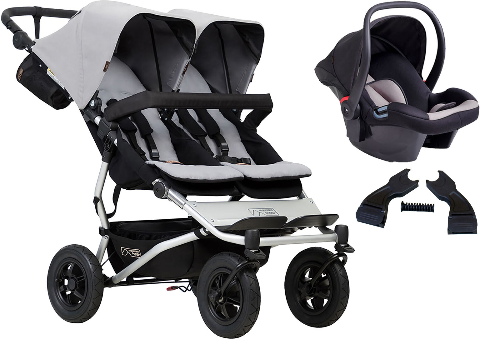 Mountain Buggy Duet V3 Travel System - Silver Mountain Buggy Duet V3 Travel System - Silver