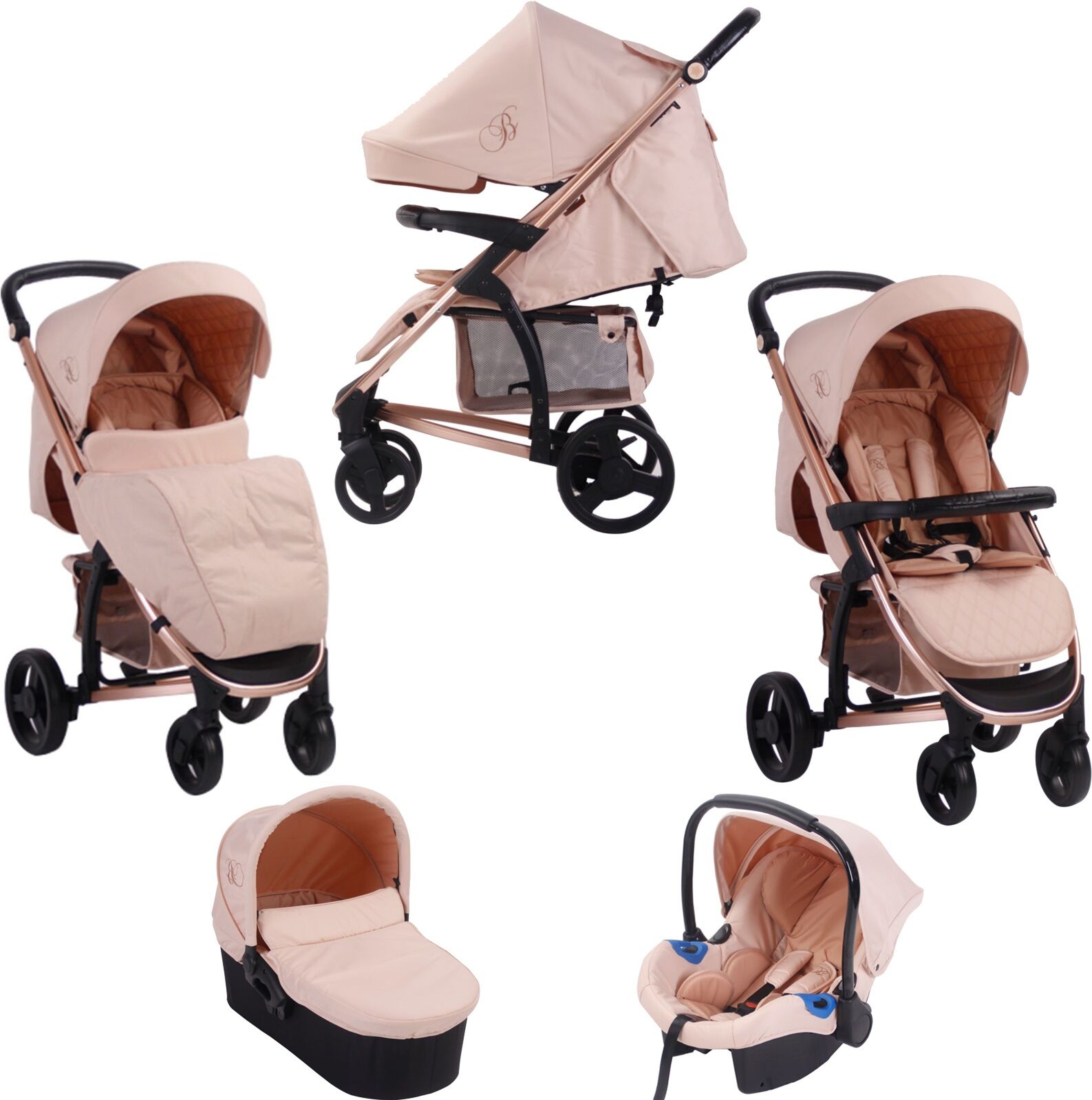 My Babiie MB200+ *Billie Faiers Collection* Travel System & Carrycot - Rose Gold & Blush My Babiie MB200+ *Billie Faiers Collection* Travel System & Carrycot - Rose Gold & Blush