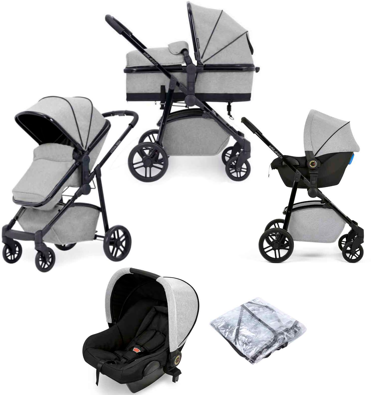 Ickle Bubba Moon 3 in 1 Travel System - Light Grey Ickle Bubba Moon 3 in 1 Travel System - Light Grey