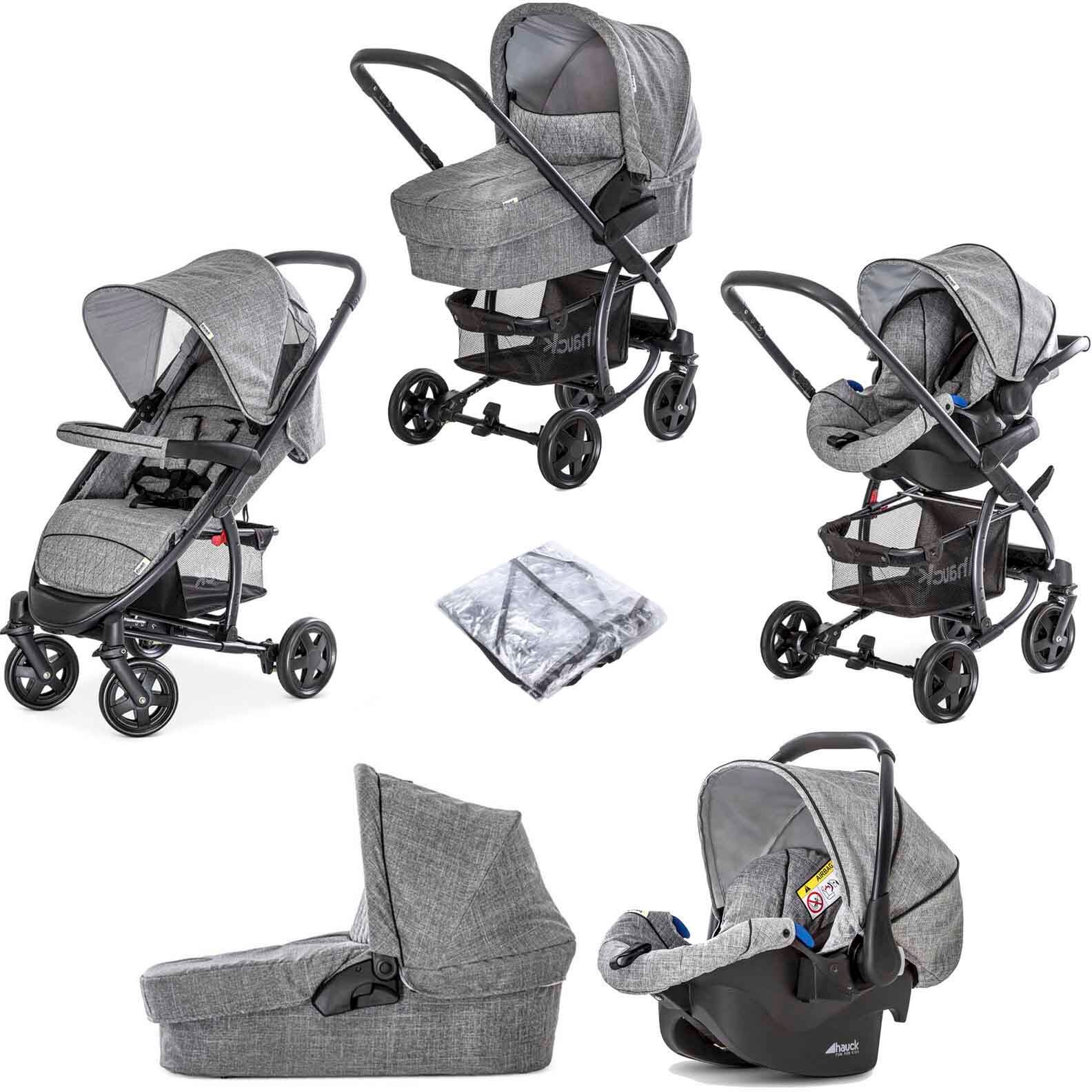 Hauck Malibu 4 Trio Set Travel System - Melange / Grey Hauck Malibu 4 Trio Set Travel System - Melange / Grey