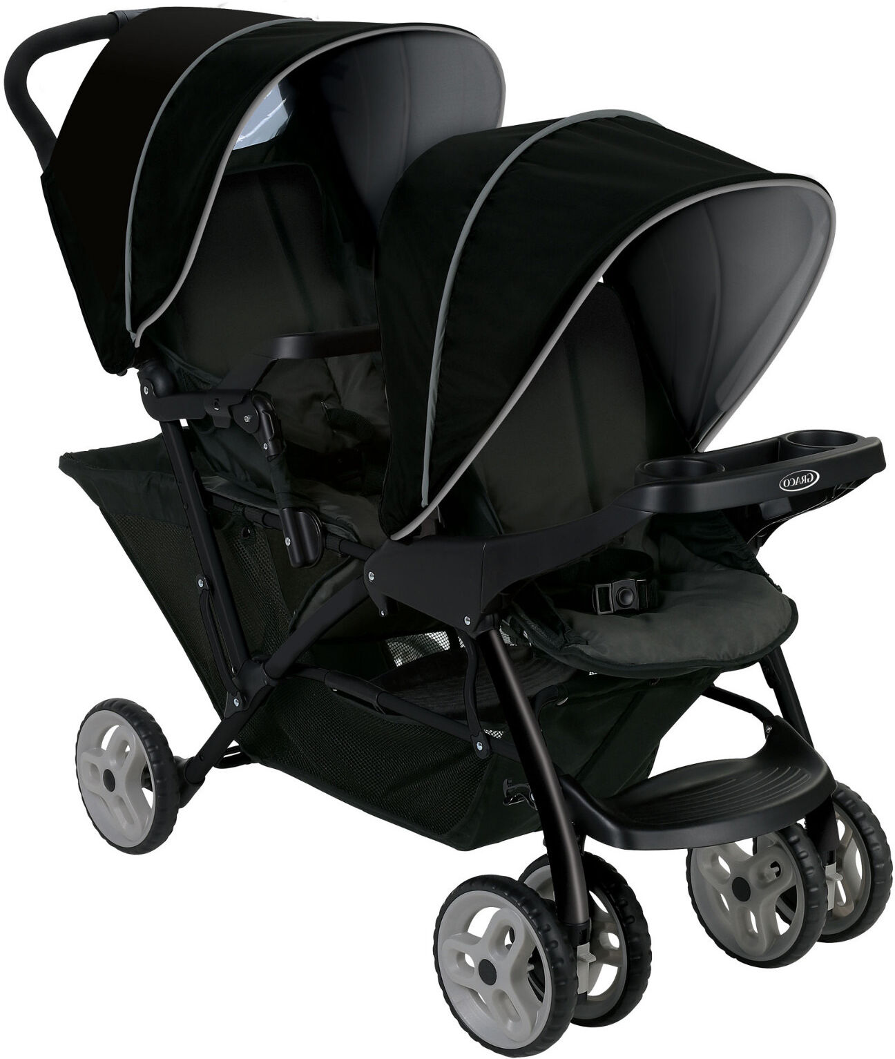 Graco Stadium Duo Tandem Pushchair - Black / Grey Graco Stadium Duo Tandem Pushchair - Black / Grey