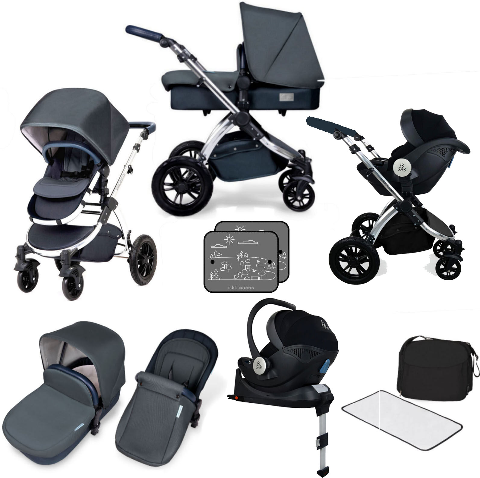 Ickle bubba SE Stomp V4 All In One (Mercury) i-Size Travel System & Isofix Base - Blueberry Ickle bubba SE Stomp V4 All In One (Mercury) i-Size Travel System & Isofix Base - Blueberry