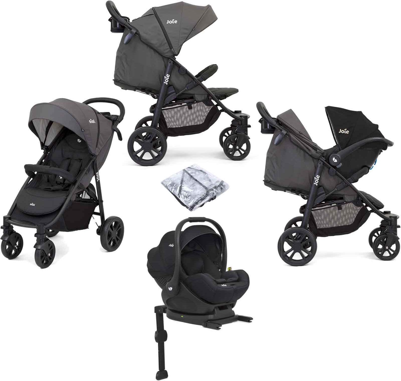 Joie Litetrax 4 Wheel (i-Level) Pushchair Travel System With ISOFIX Base - Coal Joie Litetrax 4 Wheel (i-Level) Pushchair Travel System With ISOFIX Base - Coal