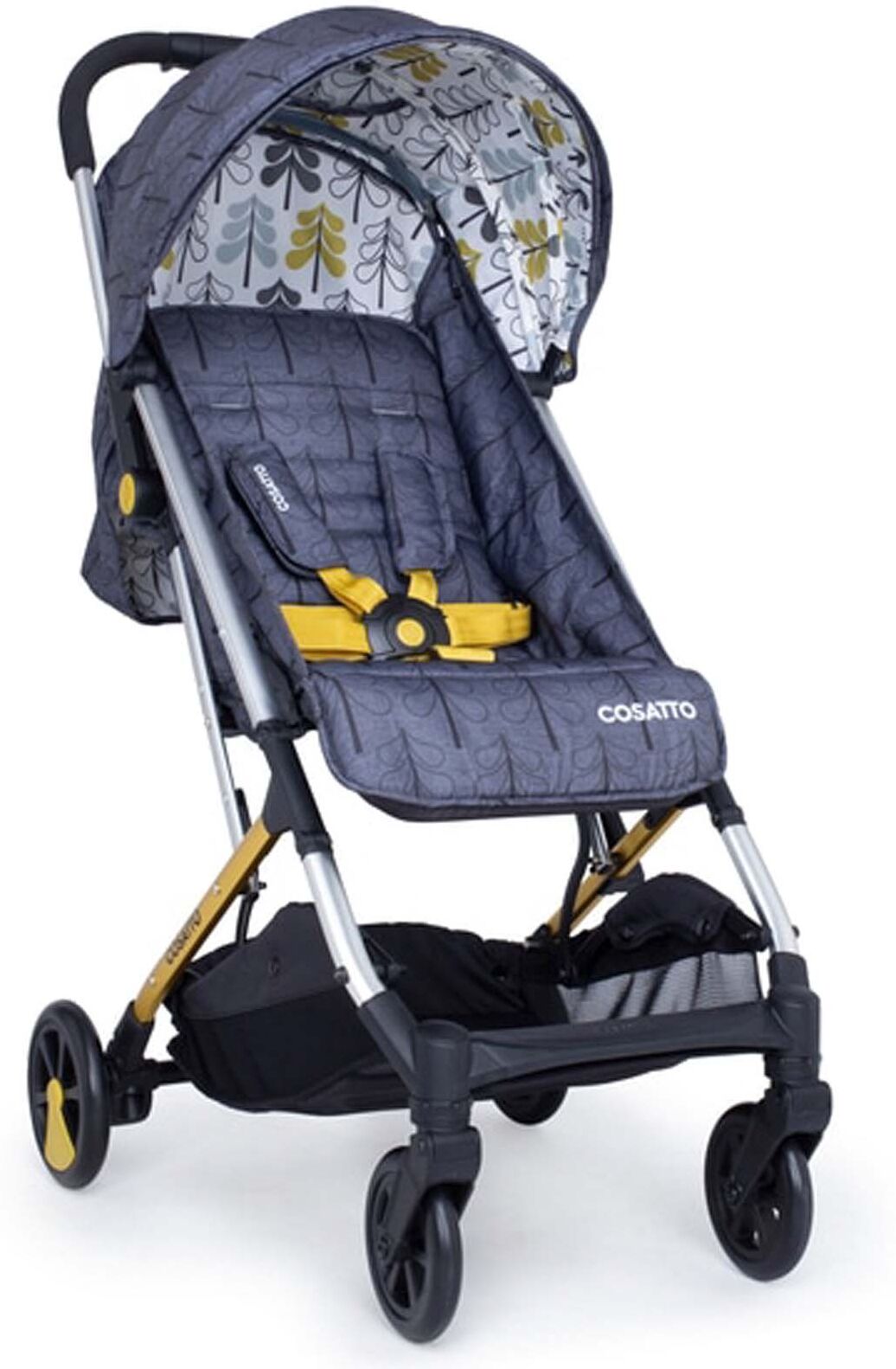 Cosatto Yay Woosh Compact Stroller With Raincover - Grey Fika Forest Cosatto Yay Woosh Compact Stroller With Raincover - Grey Fika Forest