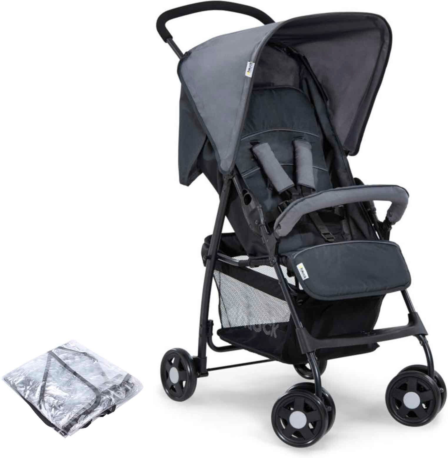 Hauck Sport Pushchair Stroller With Raincover - Charcoal Hauck Sport Pushchair Stroller With Raincover - Charcoal
