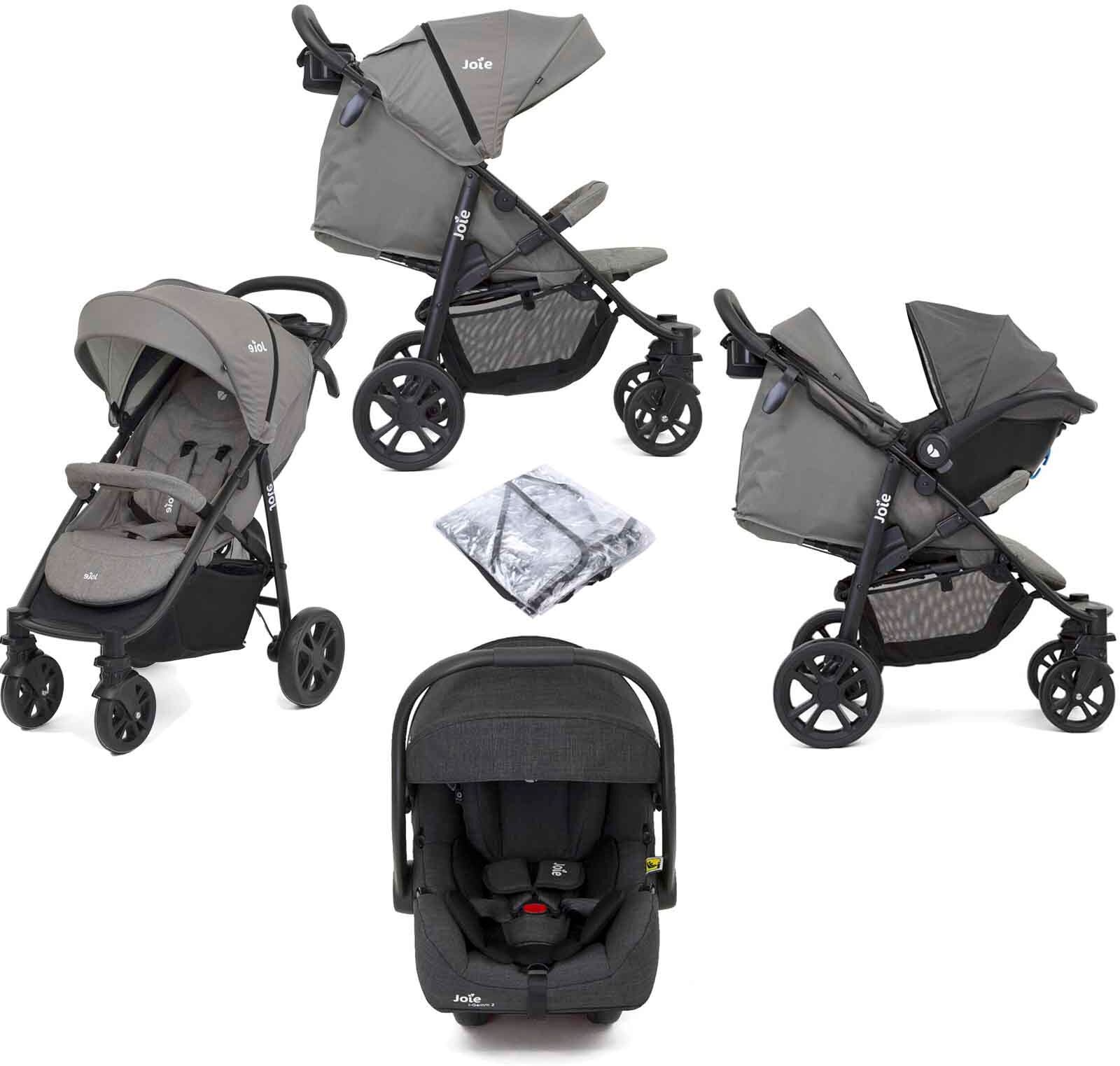 Joie Litetrax 4 Wheel (i-Gemm 2) Pushchair Travel System - Grey Flannel Joie Litetrax 4 Wheel (i-Gemm 2) Pushchair Travel System - Grey Flannel