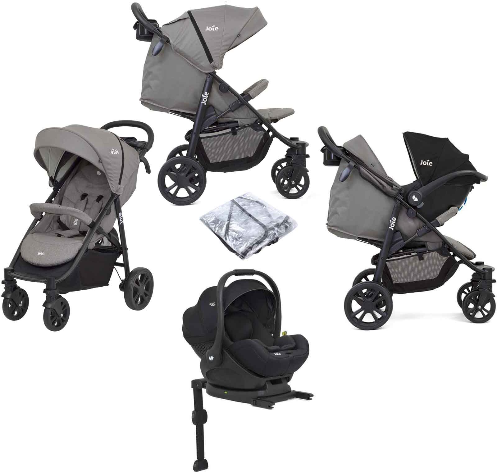 Joie Litetrax 4 Wheel (i-Level) Pushchair Travel System & ISOFIX Base - Grey Flannel Joie Litetrax 4 Wheel (i-Level) Pushchair Travel System & ISOFIX Base - Grey Flannel
