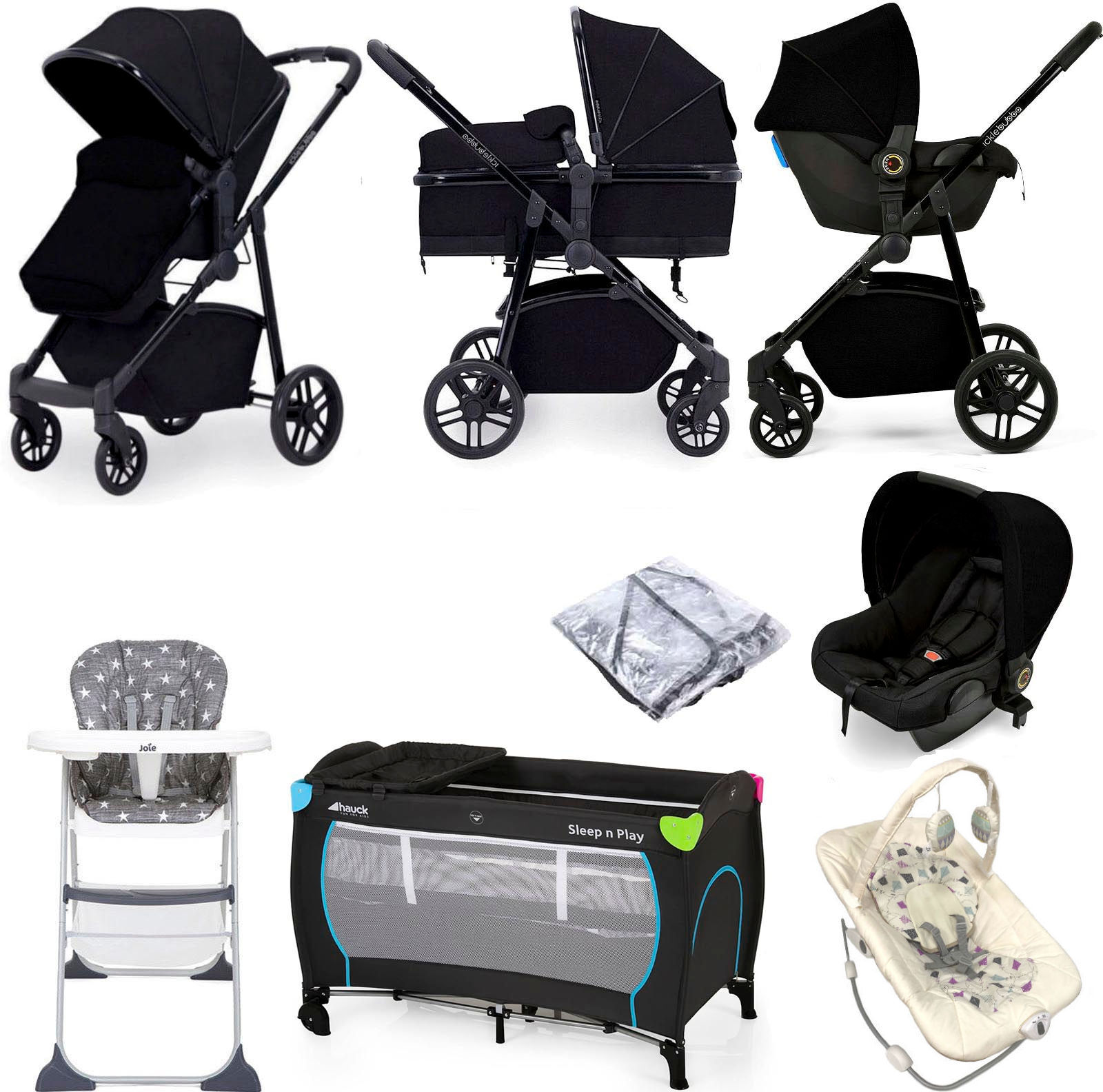 Ickle Bubba Moon 3 in 1 (Astral) Everything You Need Travel System Bundle - Black Ickle Bubba Moon 3 in 1 (Astral) Everything You Need Travel System Bundle - Black