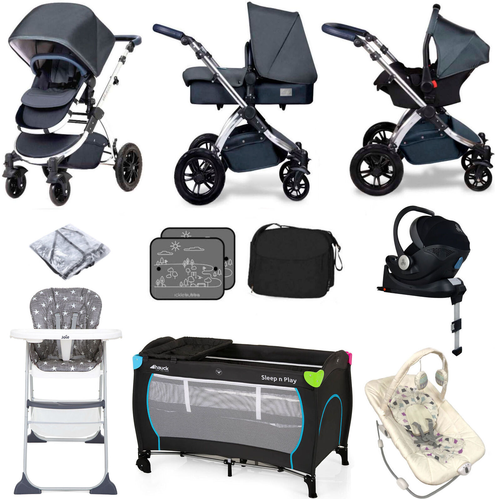 Ickle Bubba Special Edition Stomp V4 (Mercury Car Seat) Everything You Need Travel System Bundle (With Base) - Blueberry Ickle Bubba Special Edition Stomp V4 (Mercury Car Seat) Everything You Need Travel System Bundle (With Base) - Blueberry