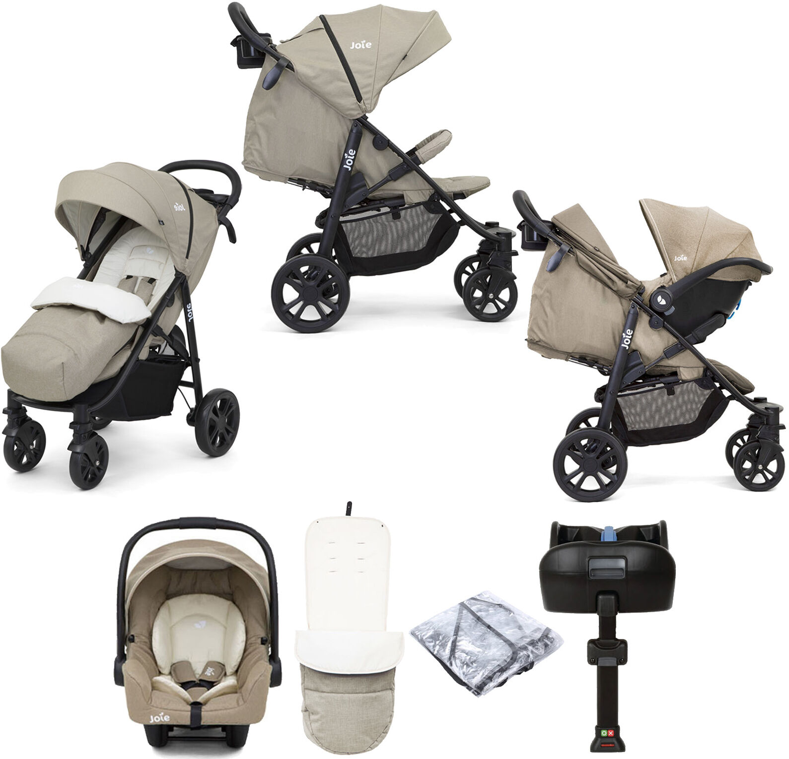 Joie Litetrax 4 Wheel (Gemm) Pushchair Travel System & ISOFIX Base - Twig Joie Litetrax 4 Wheel (Gemm) Pushchair Travel System & ISOFIX Base - Twig