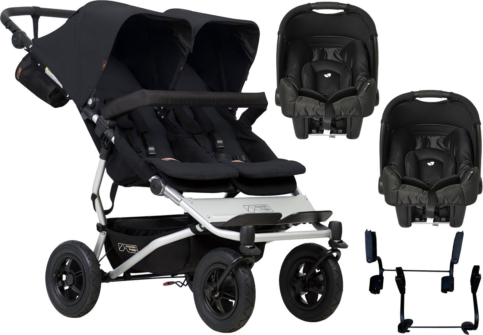 Mountain Buggy Duet V3 Double (Gemm) Travel System - Black Mountain Buggy Duet V3 Double (Gemm) Travel System - Black