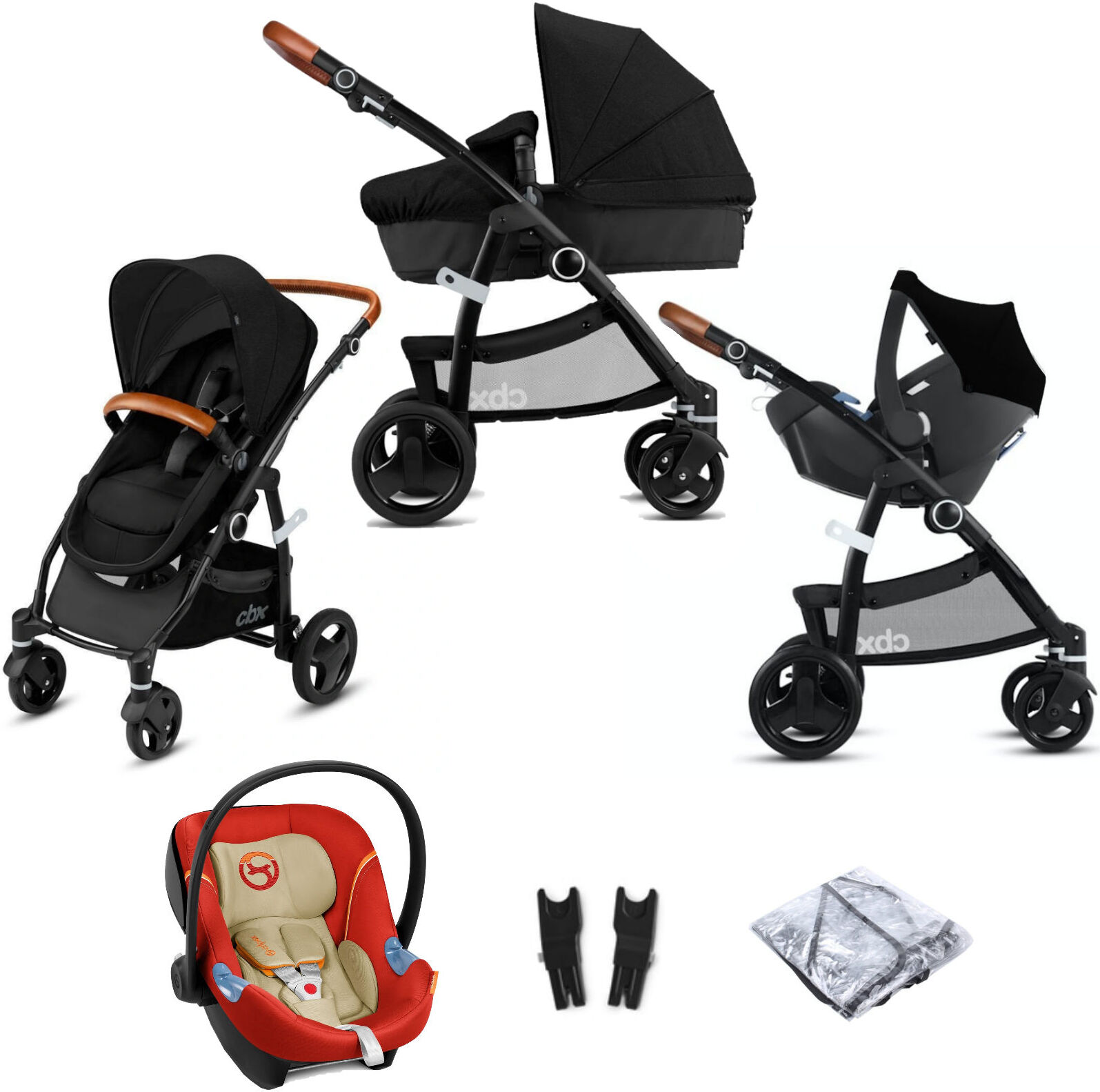 CBX Cybex CBX Leotie Lux (Aton M) Travel System with Carrycot - Smoky Anthracite