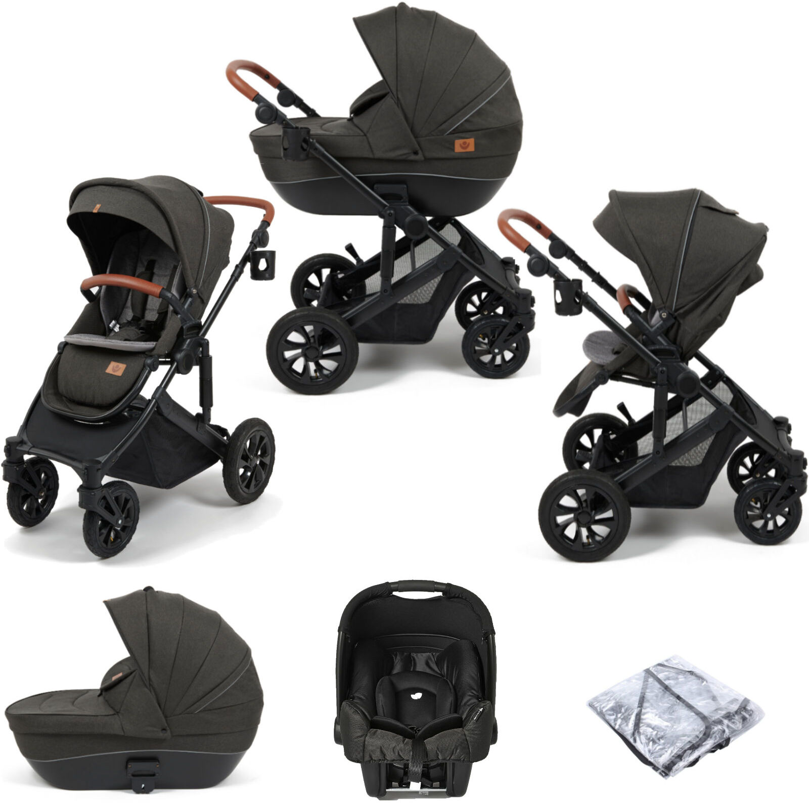 Babylo Traverse 2in1 (Gemm) Travel System with Carrycot - Black / Grey Babylo Traverse 2in1 (Gemm) Travel System with Carrycot - Black / Grey