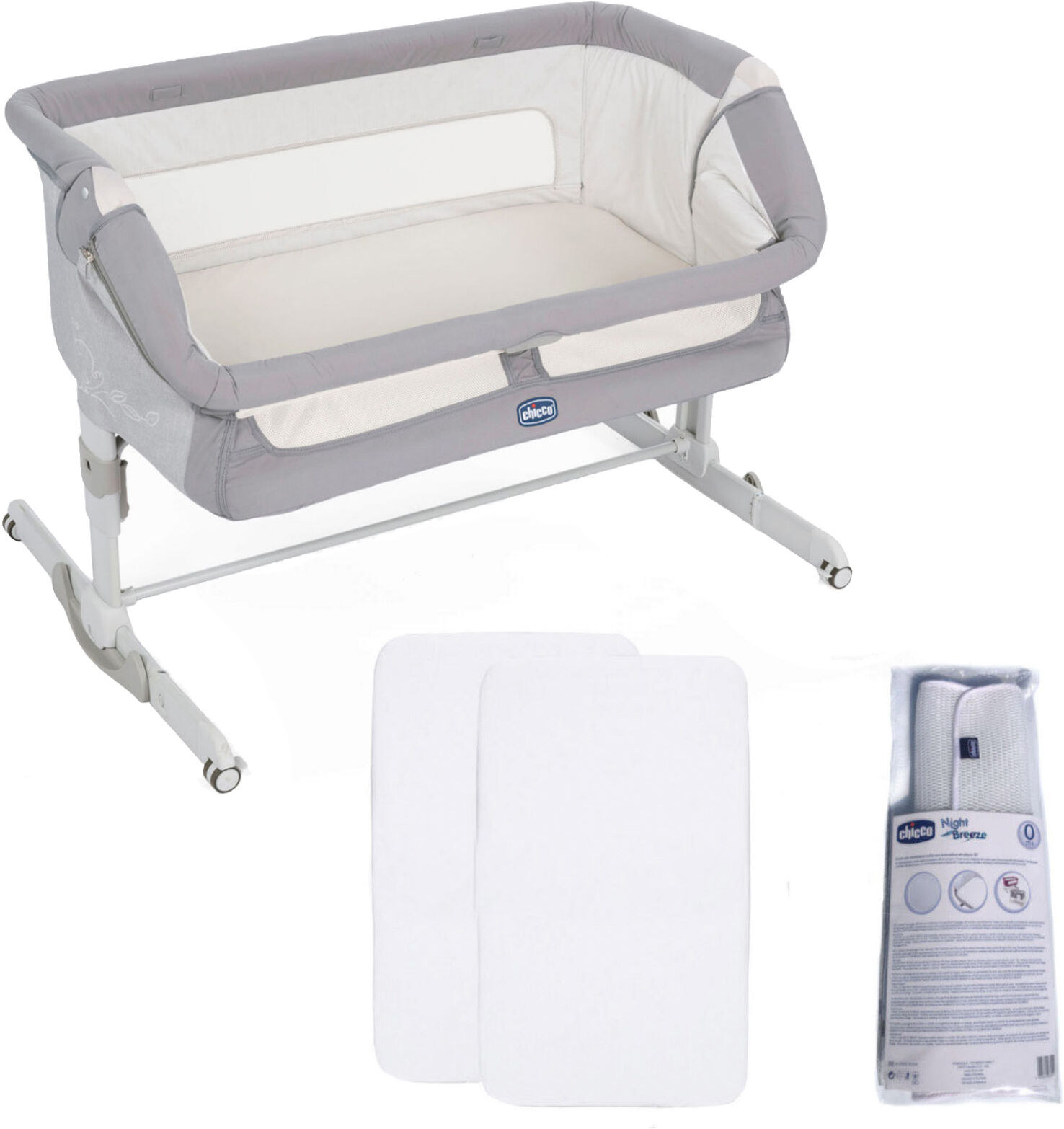 Chicco 4 Piece Next2Me Dream Crib Bundle - Graphite Grey Chicco 4 Piece Next2Me Dream Crib Bundle - Graphite Grey