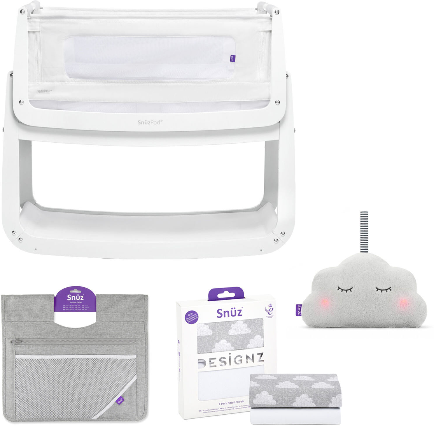 Snuz SnuzPod4 4 Piece Bedside Crib Bundle - White Snuz SnuzPod4 4 Piece Bedside Crib Bundle - White