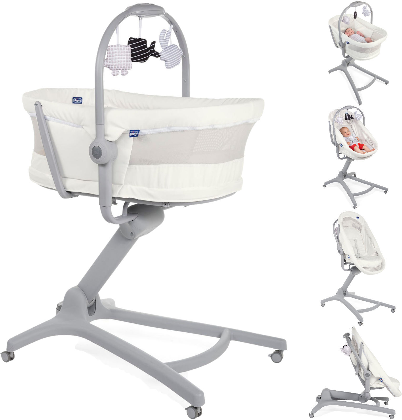 Chicco 4in1 Baby Hug Air Crib / Seat - White Snow Chicco 4in1 Baby Hug Air Crib / Seat - White Snow