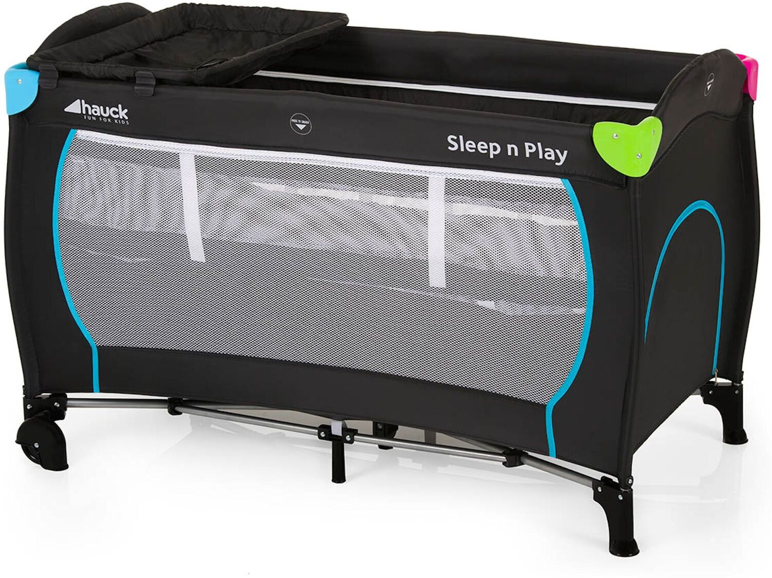 Hauck Sleep n Play Center Travel Cot / Playpen - Multicolour Black Hauck Sleep n Play Center Travel Cot / Playpen - Multicolour Black