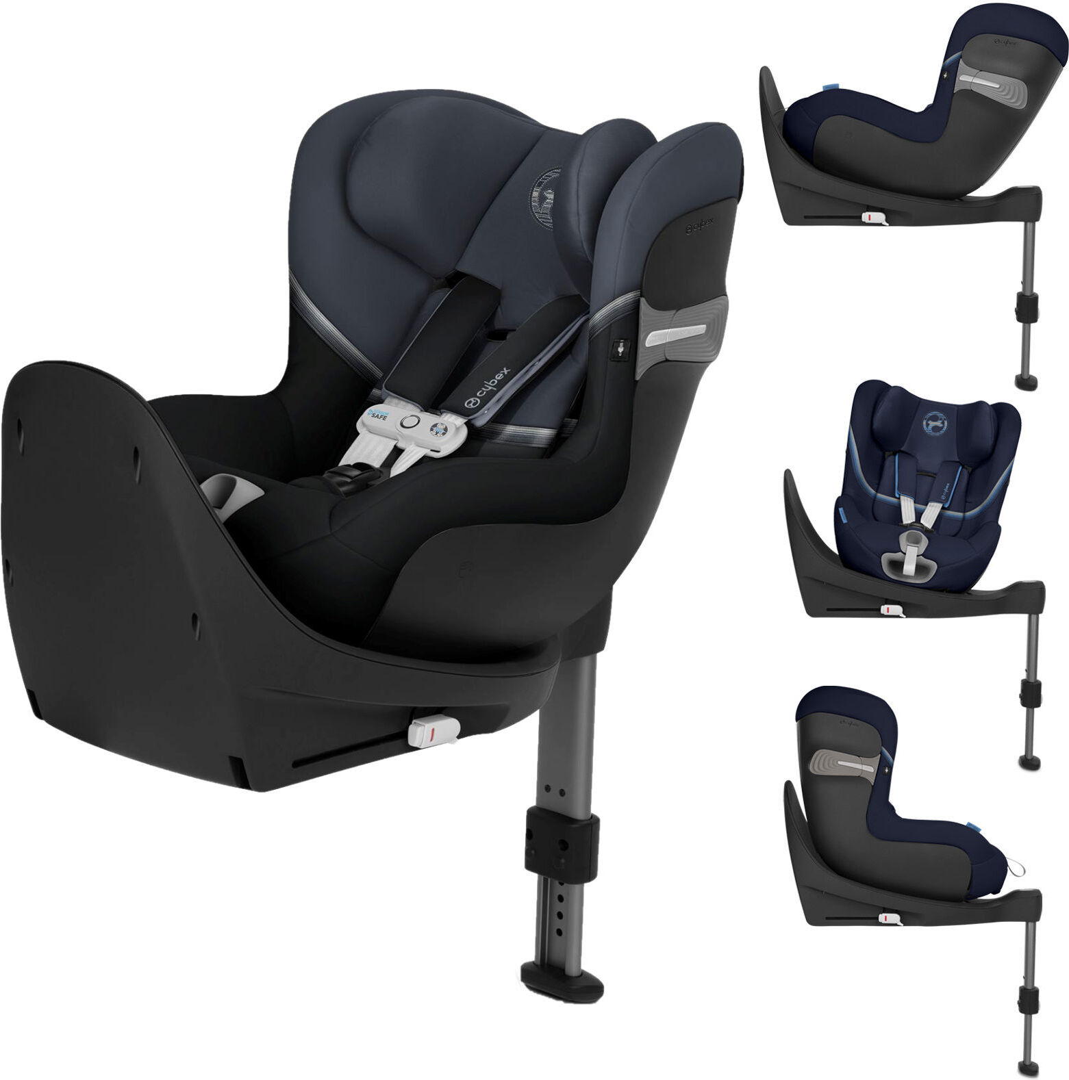 Cybex Sirona S i-Size 360 Spin ISOFIX Car Seat (inc Base) With Sensorsafe - Granite Black Cybex Sirona S i-Size 360 Spin ISOFIX Car Seat (inc Base) With Sensorsafe - Granite Black