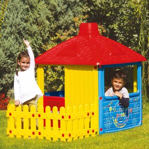 . Kids Indoor/Outdoor Playhouse with Fence - Multicoloured