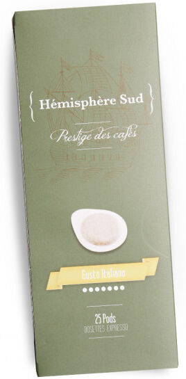 Café Liégeois Coffee pods Hémisphère Sud "Gusto Italiano", 25 pcs. Café Liégeois Coffee pods Hémisphère Sud "Gusto Italiano", 25 pcs.