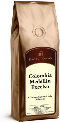 Kavos Bankas Coffee beans Kavos Bankas "Colombia Medellin Excelso", 1 kg Kavos Bankas Coffee beans Kavos Bankas "Colombia Medellin Excelso", 1 kg