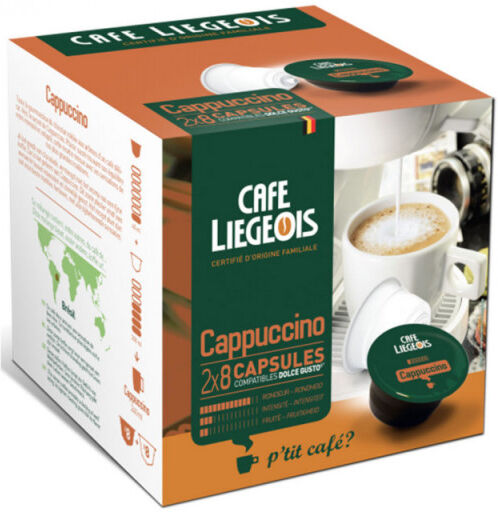 Café Liégeois Coffee capsules Café Liégeois "Cappuccino", 8+8 pcs. Café Liégeois Coffee capsules Café Liégeois "Cappuccino", 8+8 pcs.