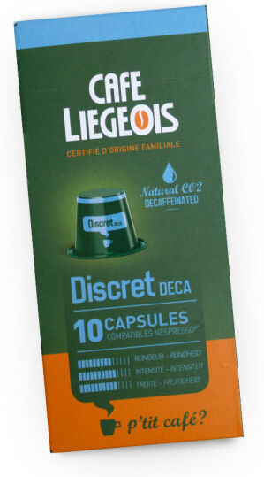 Café Liégeois Coffee capsules Café Liégeois "Discret Deca", 10 pcs. Café Liégeois Coffee capsules Café Liégeois "Discret Deca", 10 pcs.