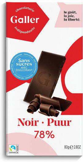 Galler Chocolate tablet Galler "Dark no added sugar", 80 g Galler Chocolate tablet Galler "Dark no added sugar", 80 g