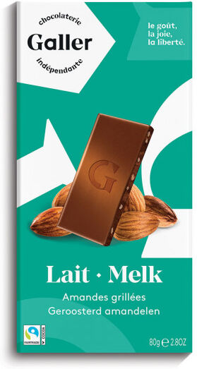 Galler Chocolate tablet Galler "Milk Almonds", 80 g Galler Chocolate tablet Galler "Milk Almonds", 80 g