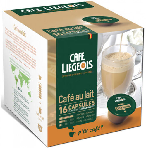 Café Liégeois Coffee capsules Café Liégeois "Café au lait", 16 pcs. Café Liégeois Coffee capsules Café Liégeois "Café au lait", 16 pcs.