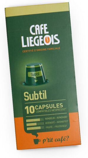 Café Liégeois Coffee capsules Café Liégeois "Subtil", 10 pcs. Café Liégeois Coffee capsules Café Liégeois "Subtil", 10 pcs.