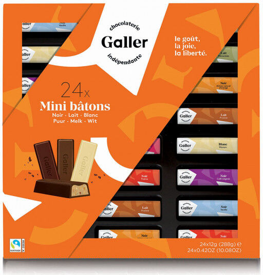 Galler Gift box mini bars Galler "Mini Batons Assortment", 24 pcs. Galler Gift box mini bars Galler "Mini Batons Assortment", 24 pcs.