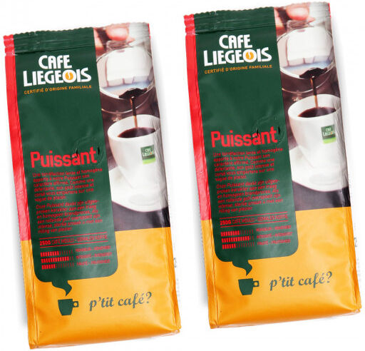 Café Liégeois Ground coffee set "Puissant", 2 x 250 g Café Liégeois Ground coffee set "Puissant", 2 x 250 g
