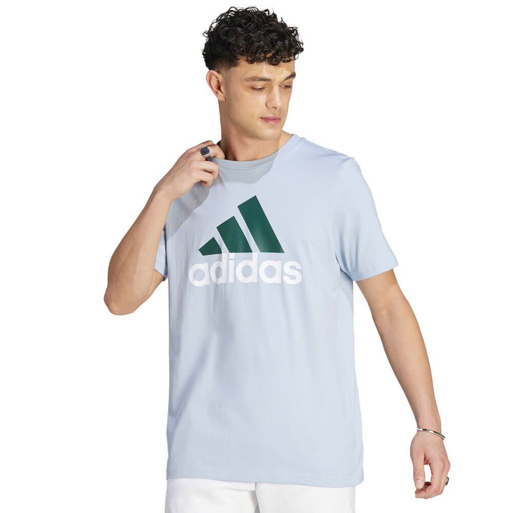 adidas Sportswear Mens Single Jersey Big Logo T-Shirt - Wonder Blue - M